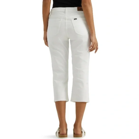 Lee Women's Skinny Cropped Stretch Capri Jeans, White, Sz 12M - Picture 3 of 10